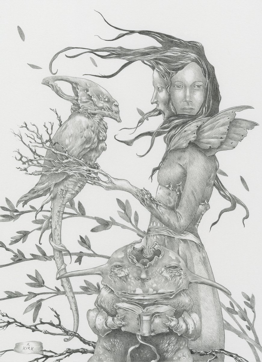 Lost_Machine's tweet image. I just finished this graphite piece called “Mockingbird,” which will be featured in a December WOWXWOW online show in December. 2025, graphite on Arches hotpress, 12” x 9”.