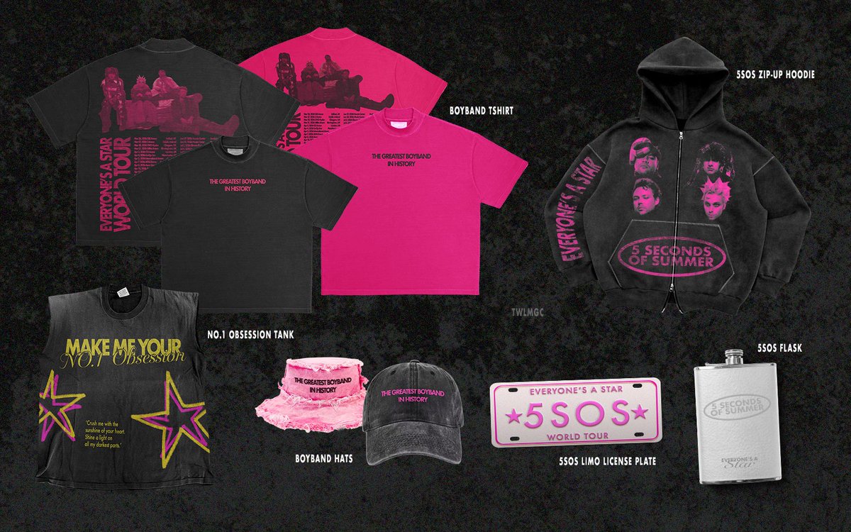 EVERYONE’S A STAR MERCH PACK — MERCH CONCEPTS ⭐️

<a href="/5SOS/">5 Seconds of Summer</a>