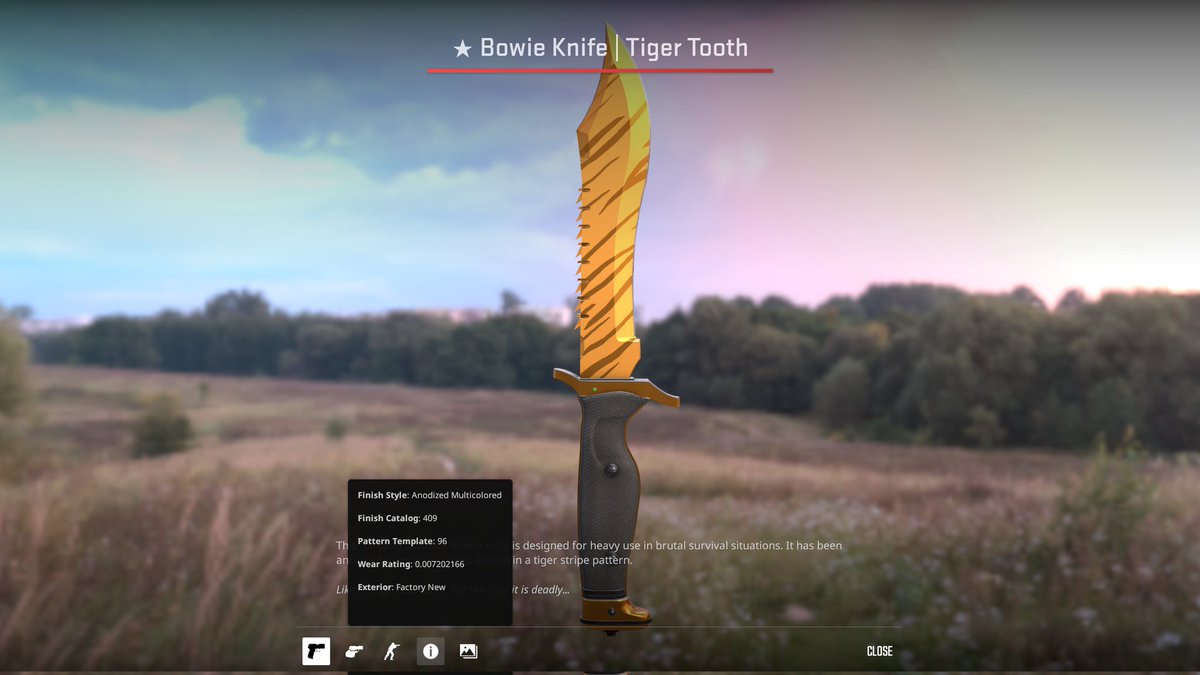 (Not my giveaway but I thought this was worth sharing with you guys)

The amazing people of cscity are giving away a ★ Bowie Knife | Tiger Tooth (Factory New)!

To enter simply join the DC server 🔥
Good luck everyone :D!
discord.gg/cscity