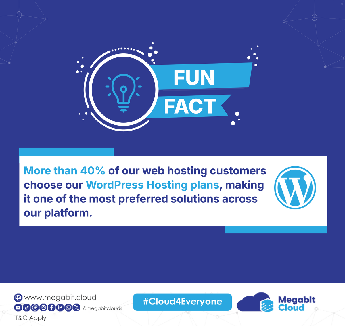 megabitclouds's tweet photo. People choose WordPress for its flexibility, ease of use, and power to support any website. Our WordPress Hosting offers exceptional speed, enterprise-grade security, automated backups, and 24/7 expert support.

Elevate your site today with Megabit Cloud!

#WordPress #WebHosting https://t.co/FJeAc7Avdt