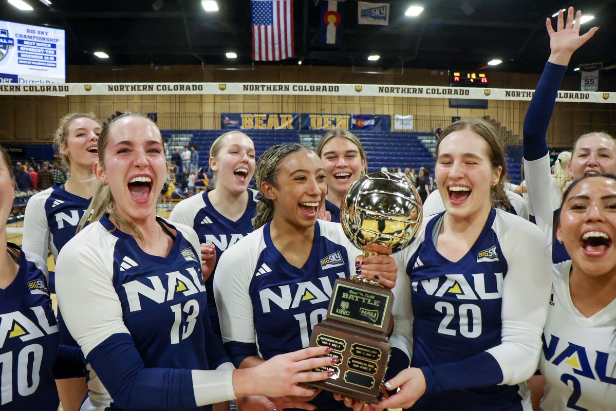 NAUVolleyball's tweet image. Still thinking ab this 💭🏆🏆

#RaiseTheFlag | #BigSkyVB