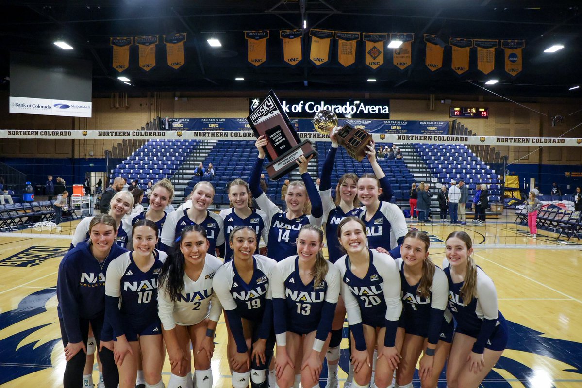 NAUVolleyball's tweet image. Still thinking ab this 💭🏆🏆

#RaiseTheFlag | #BigSkyVB