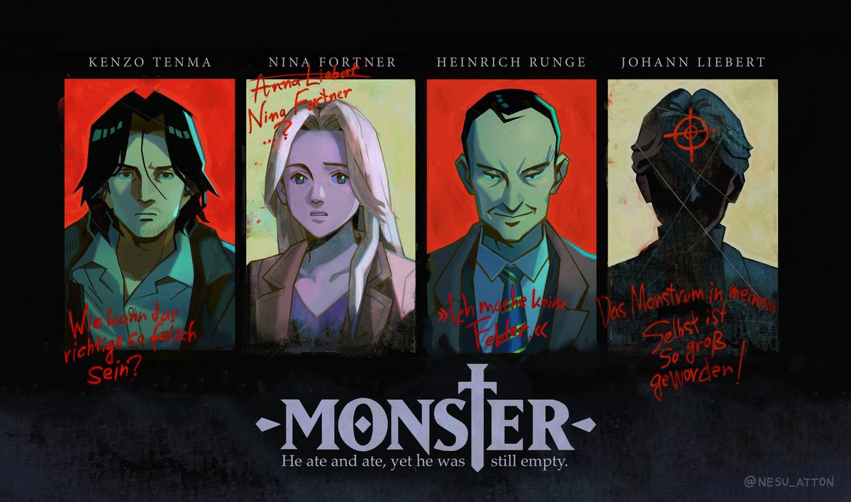Nesu_Atton's tweet image. Rewatched my favourite anime last weekend and had to draw something. I love Monster so much
#MonsterAnime
