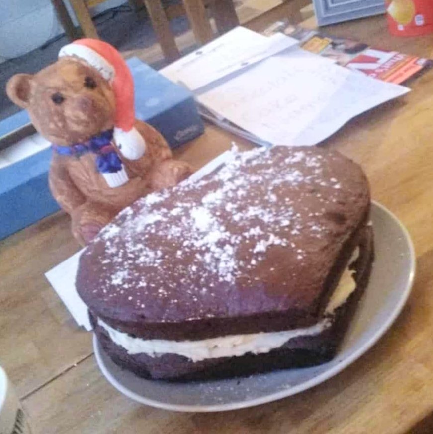 ClareyMc10's tweet image. My #Disabled Son made the cake with help, he painted his Christmas Bear &apos;Adolf&apos; on his own. Why am I so happy? Because for 2yrs he was neglected by a care company who saw the pound signs &amp;amp; not the person behind them! He now has PAs &amp;amp; they care, they actually give a fuck! #Winning