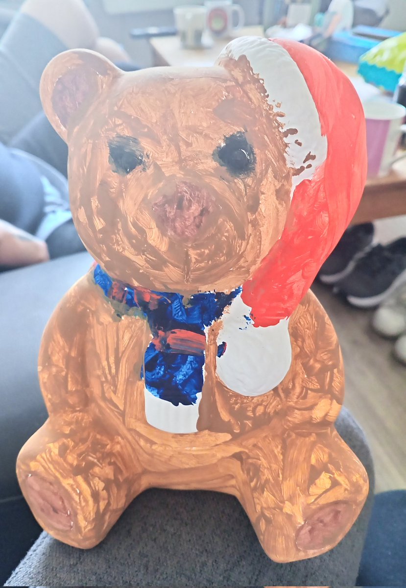 ClareyMc10's tweet image. My #Disabled Son made the cake with help, he painted his Christmas Bear &apos;Adolf&apos; on his own. Why am I so happy? Because for 2yrs he was neglected by a care company who saw the pound signs &amp;amp; not the person behind them! He now has PAs &amp;amp; they care, they actually give a fuck! #Winning
