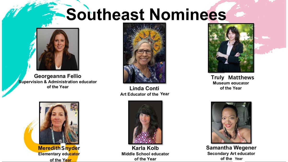 VAartED's tweet photo. ✨ Well wishes to our incredible Virginia nominees for the Southeastern Region Art Educator Awards! ✨
We’ll find out in March 2026 who takes home the honors — fingers crossed! 🤞
No matter the outcome, you already make us so proud. 💙🎨
#VaArtEd25 https://t.co/WN8AE4aPAP