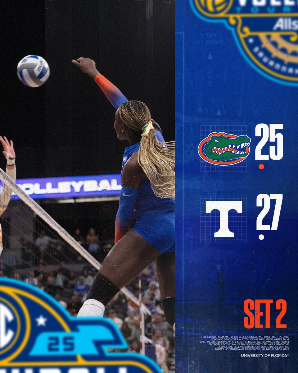 GatorsVB's tweet image. even board through two