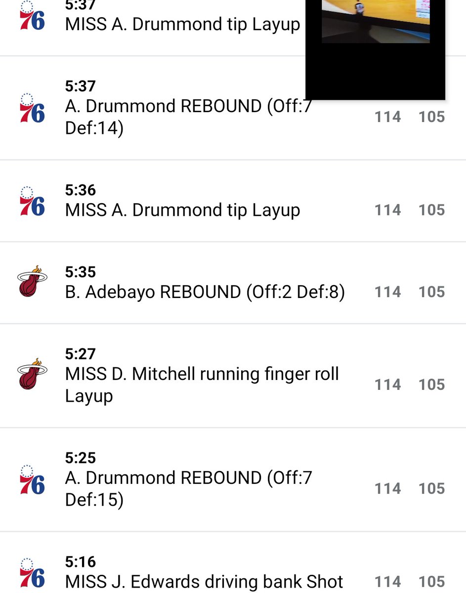 2bets's tweet photo. @nbastats 5:35 Q4 this is not a Bam Adebayo rebound as he didn't control the tip, he is battling the ball with Drummond and the rebound should be credit to Davion Mitchell https://t.co/JfyZvDHmgo