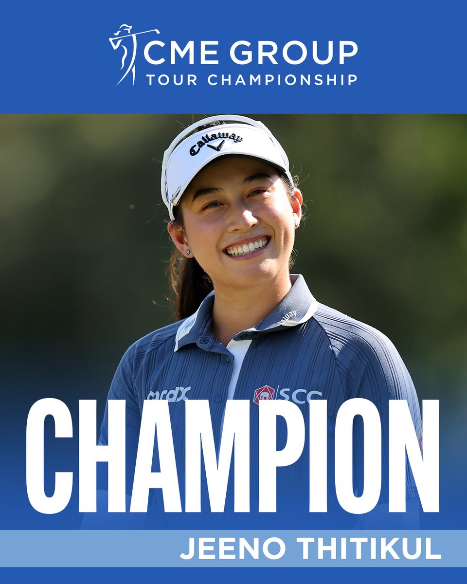 LPGA's tweet image. Another triumph for Jeeno Thitikul 🏆

She successfully defends her title at the CME Group Tour Championship!