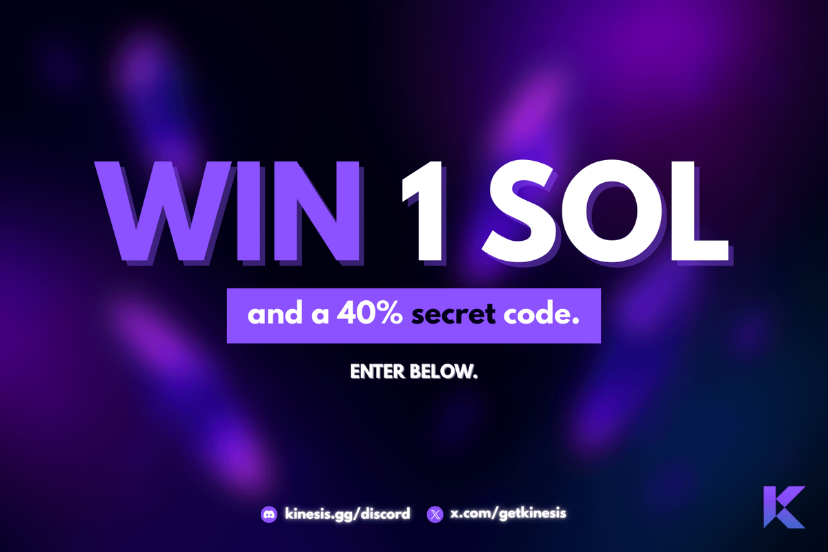 getkinesis's tweet image. giveaway time!

who wants 1 sol AND a 40% secret code?

all you have to do is:

• like, RT and follow
• drop your addy below
• max engage with our posts (dw, we notice)

48. hours. left.

go.