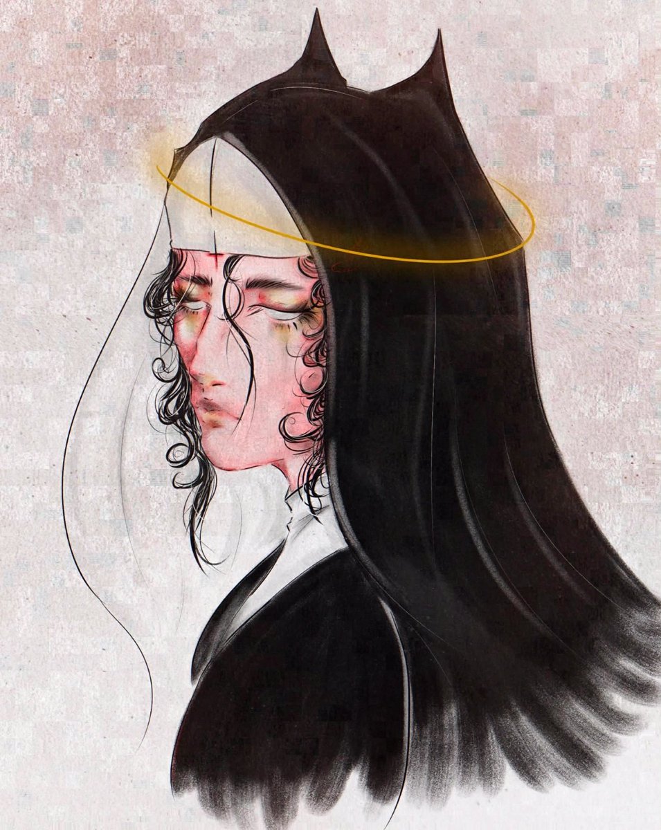 Babba_Abra's tweet photo. Been playing around with the brushes on the tablet trying to get back into drawing again ✨️

@me
#procreateart #softhorror #religion #digitaldrawing https://t.co/dXGTITM9bC