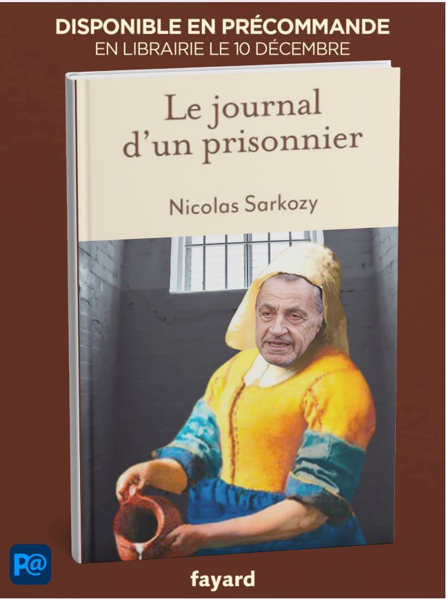 Parodi_siaque's tweet photo. Le journal d'un prisonnier : ses meilleures recettes au yaourt
#RetirezMoiPhotoshop #Sarkozy https://t.co/rV2h2Zjpqt