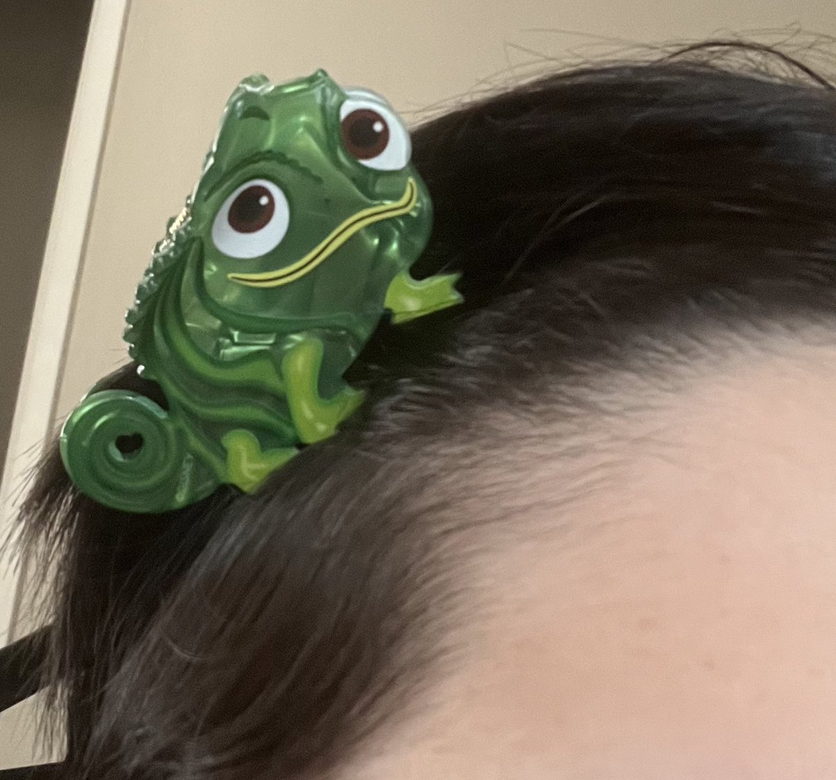 nostalgicb33's tweet image. I was sad when @ColourPopCo was out of these cute #pascal hair clips but I immediately ordered one when they restocked and now he’s here! I love #tangled and Pascal is so adorable 💚
