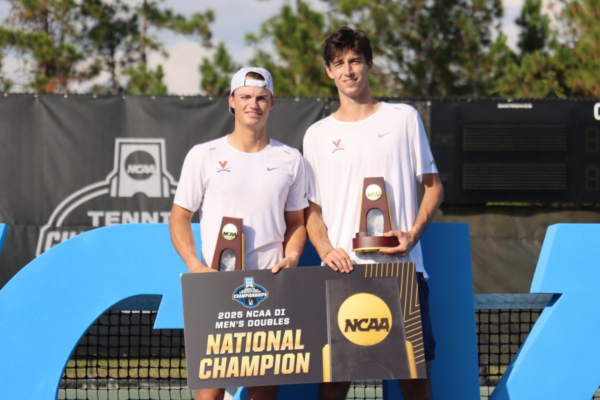 Headed back to Charlottesville with some new hardware 🏆🏆 #NCAADoublesChamps #GoHoos
