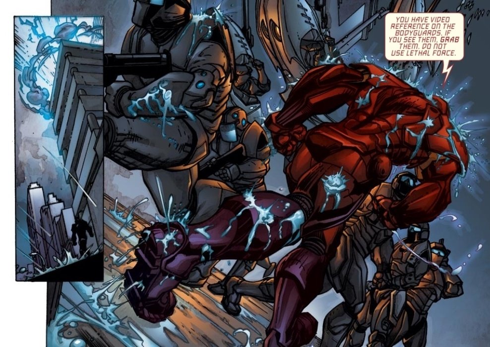 Not Storm sending a lightning strike then rain on Iron-Man. I love it when she gets petty with her power. 😂