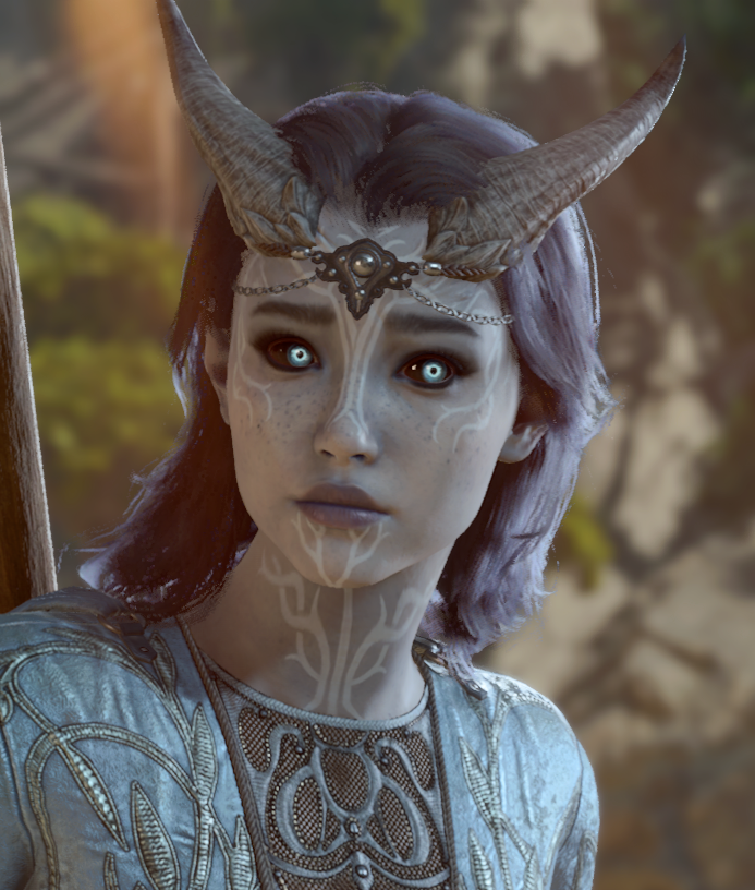 Arvata's tweet photo. @ReDreArt This is May! She is a small and anxious cleric (of Ilmater) who constantly worries about her party, usually for good reason. Has a very soft and sweet relationship with Karlach 🌸

(Tysm for the chance, have fun!) https://t.co/xUjAmAyfZY