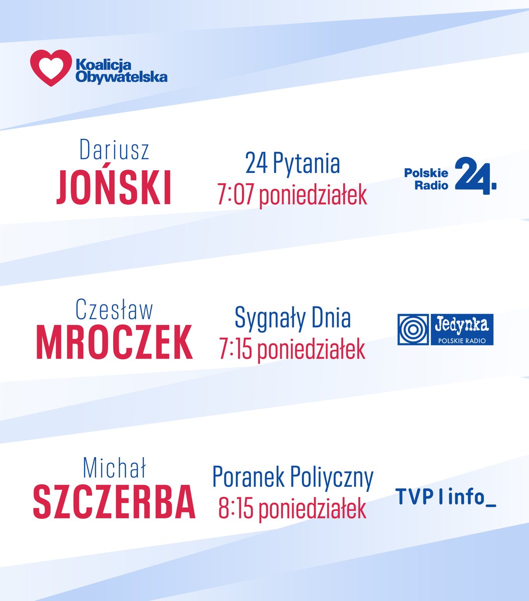 #KOwMediach (24 listopada)
<a href="/Dariusz_Jonski/">Dariusz Joński MEP🇵🇱🇪🇺</a> <a href="/czeslawmroczek/">Czesław Mroczek</a> <a href="/MichalSzczerba/">Michał Szczerba</a>