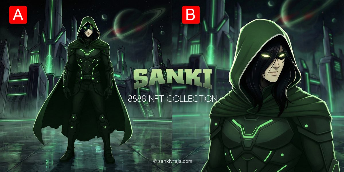 sankivraja's tweet image. COMMUNITY VOTE:
Help us define the final composition of the Sanki NFT collection!

We are deciding on the character framing and need your input. Which view do you prefer for the official NFTs?
Discussions on this topic are welcome, so if you want to argue for and against, do it…