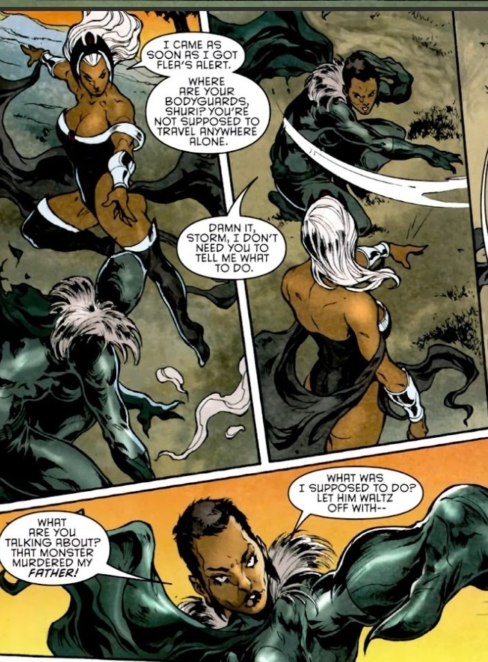 Storm saying and acting like this reminded me of how Shuri later was in Klaws of the Panther.

🥹 It's giving big sister and little sister.