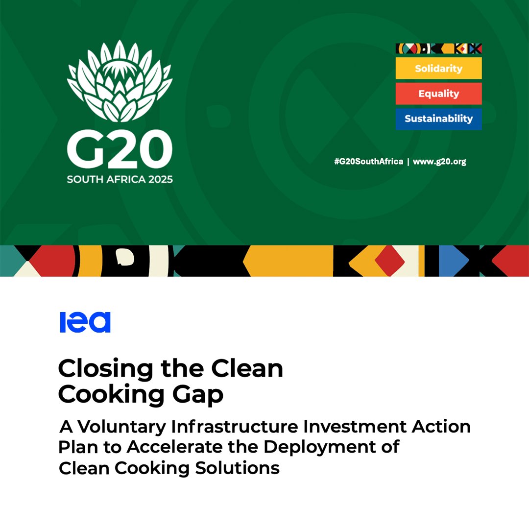 Very pleased to see G20 leaders highlight the importance of clean cooking access. I commend South African President <a href="/CyrilRamaphosa/">Cyril Ramaphosa 🇿🇦</a> on his leadership.

<a href="/IEA/">International Energy Agency</a> has worked on this issue for 20+ years &amp; led the Clean Cooking Investment Action Plan for 🇿🇦’s G20: iea.li/48dSZE2