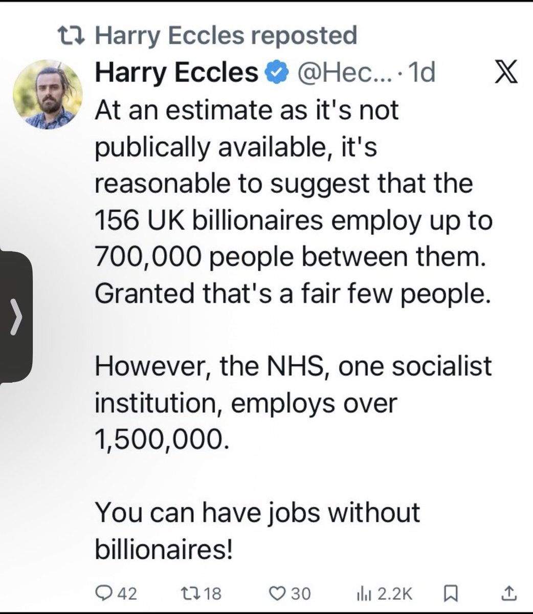 LeilaniDowding's tweet image. 156 UK billionaires employ 700,000 people.  What happens when they leave. Harry Eccles and the socialists think tax payer funded jobs are the solution 🤦🏽‍♀️🤦🏽‍♀️🤦🏽‍♀️ we are so fucked