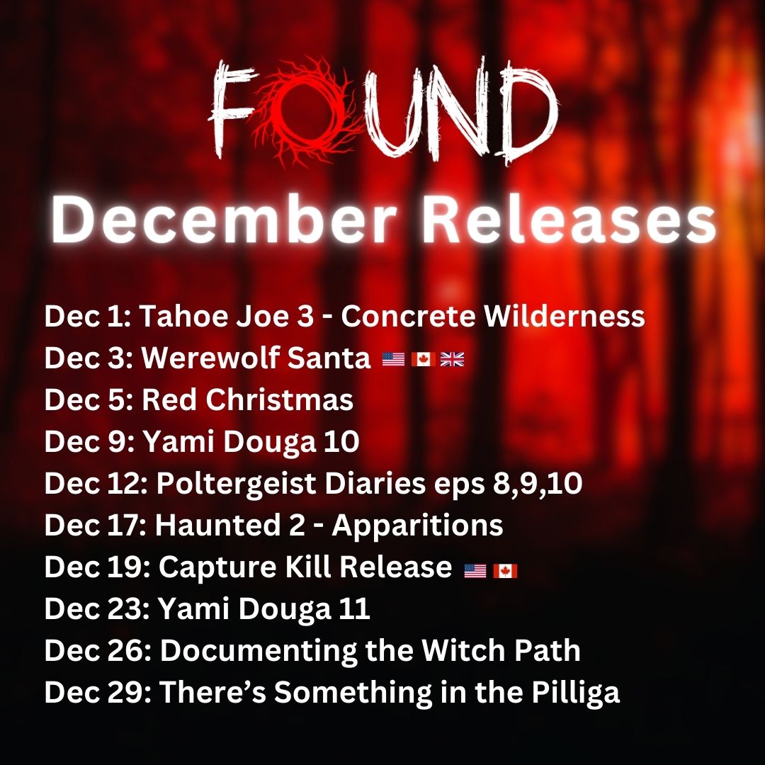 watchfoundtv's tweet image. Hey FOUND fam! We've got a present for you 🎁 It's our December calendar! Here's what's dropping next month 🎄

ALSO....announcements coming this week for what's coming on Black Friday and Cyber Monday. 📺👕