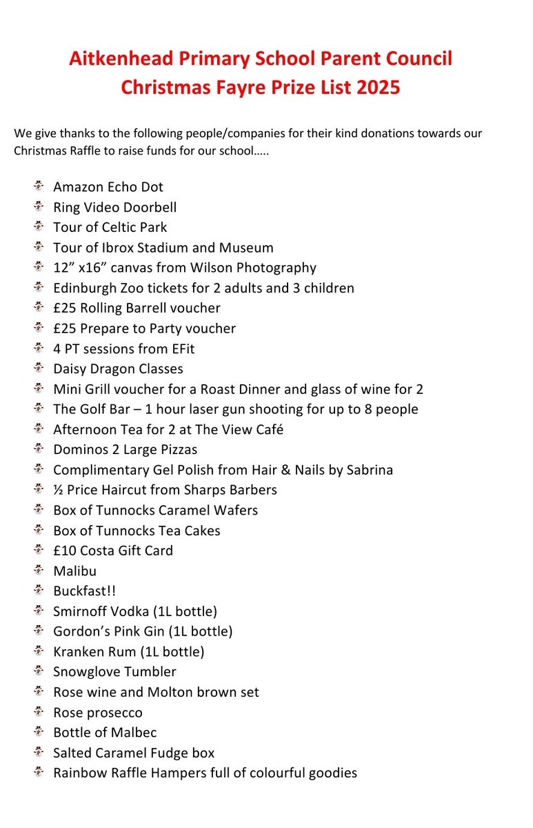 Aitkenhead PS Parent Council tweet media