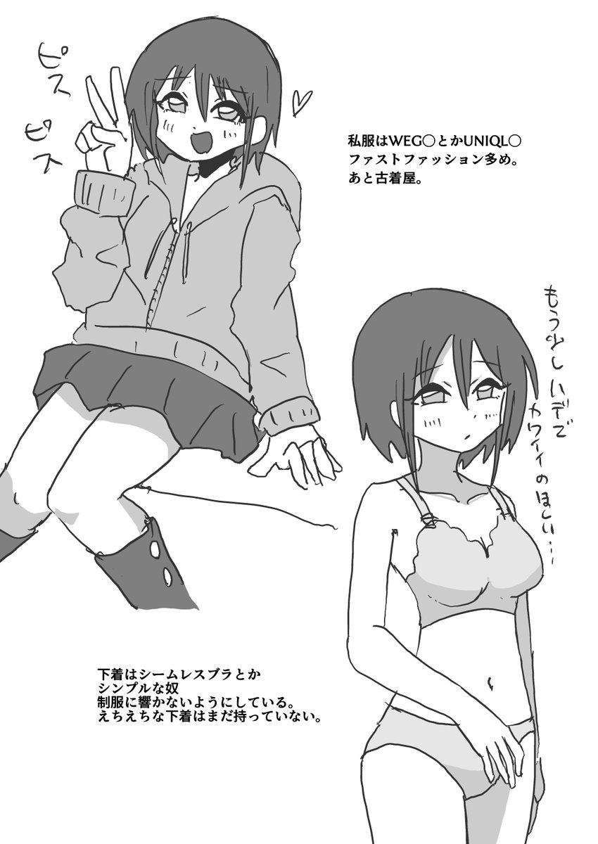 本日のコミティア154に出すコピー本です。
Twitter(現:X)に上げた女の子の掘り下げでもなんでもないけどなんかエッチな奴です。漫画じゃなく絵と文字みたいな感じ。

本文8P、200円でよろ。 