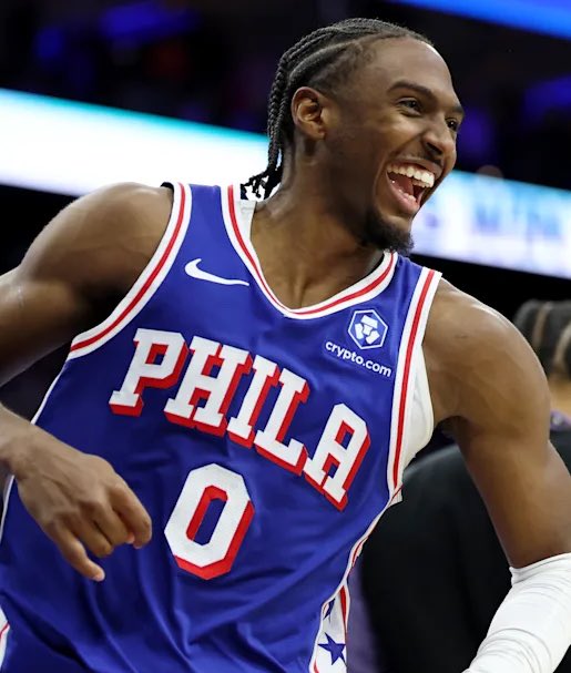 TheHoopCentral's tweet photo. TYRESE MAXEY THIS SEASON:

40 PTS — 6 AST — 2 REB
28 PTS — 9 AST — 6 REB
43 PTS — 8 AST — 4 REB
39 PTS — 10 AST — 3 REB
26 PTS — 14 AST — 8 REB
26 PTS — 7 AST — 6 REB
39 PTS — 5 AST — 5 REB
27 PTS — 9 AST — 7 REB
31 PTS — 7 AST — 4 REB 
33 PTS — 7 AST — 4 REB
21 PTS — 9 AST — 5 REB
31 PTS — 3 AST — 7 REB
39 PTS — 6 AST — 3 REB
24 PTS — 9 AST — 2 REB
54 PTS — 9 AST — 5 REB
27 PTS — 6 AST — 3 REB