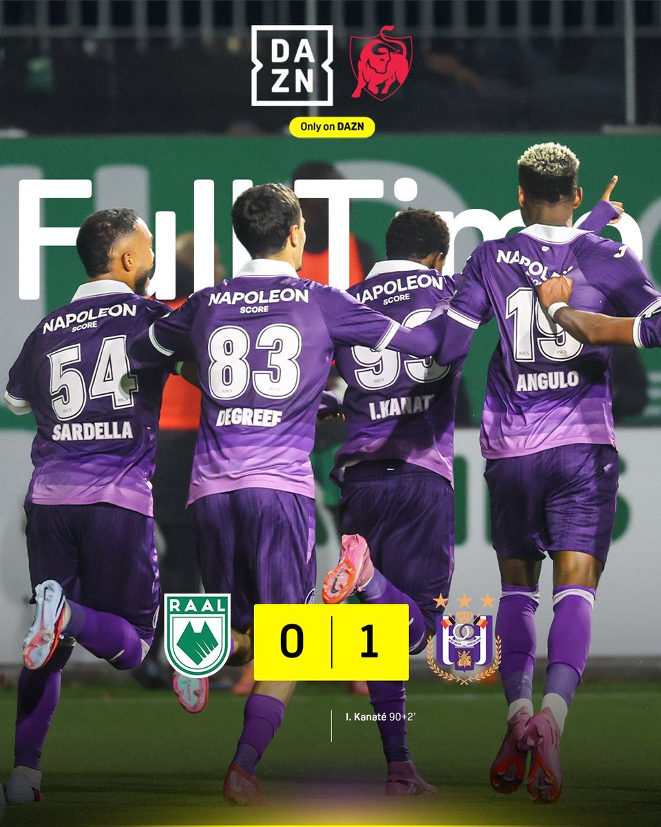 WillDowningComm's tweet image. Ibrahim Kanate’s first goal in professional football proving a stoppage time winner for Anderlecht to survive the Wolves’ den at La Louvière. Feels like quite a smash-and-grab. The top five and bottom one being the only winners of the weekend. #RALAND
