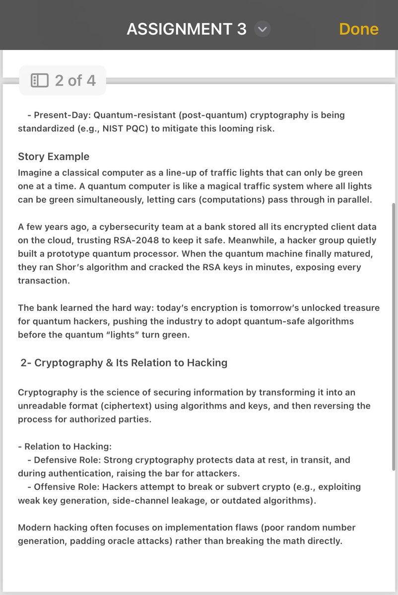 MikexyzX's tweet image. Assignment number 3 done and dusted 
I attached both the questions and answers in 4pdf pages for smooth understanding. 

Learn and grow with me ✍️

@TechCrushHQ 
#Ethicalhacking
#ActiveDirectory 
#Quantumcomputing