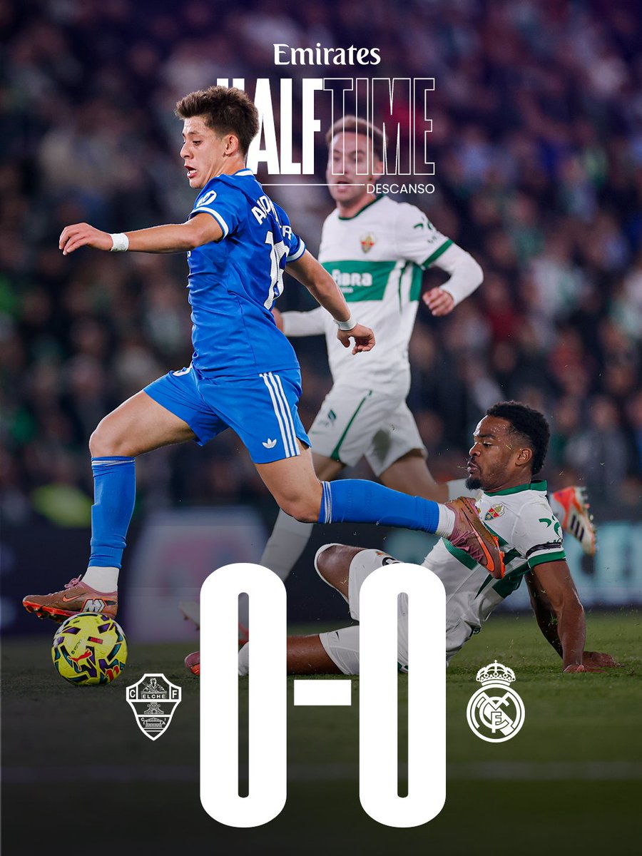 realmadriden's tweet image. ⏸️ HT: @Elchecf_en 0-0 @RealMadridEN
👉 @Emirates