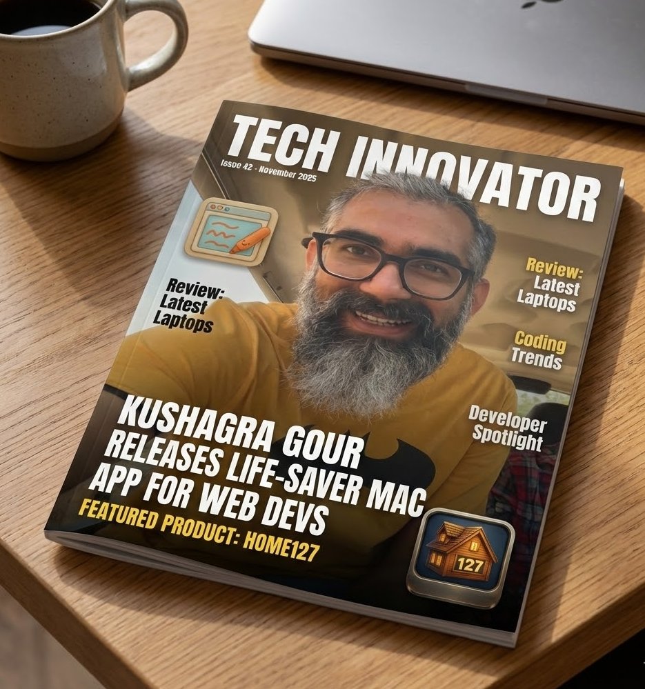 CSSMonk's tweet image. Big thanks to &quot;Tech Innovator&quot; for featuring my latest mac app - Home127! 😊

If you into web/vibe dev, you should definitely check-it-out! Link in the reply.
