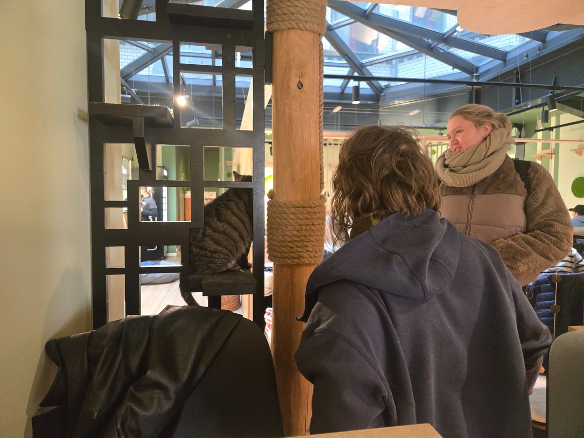 also this morning we went to the vegan cat cafe and took photos at the homosexual staircase before taking the train back home ❤️