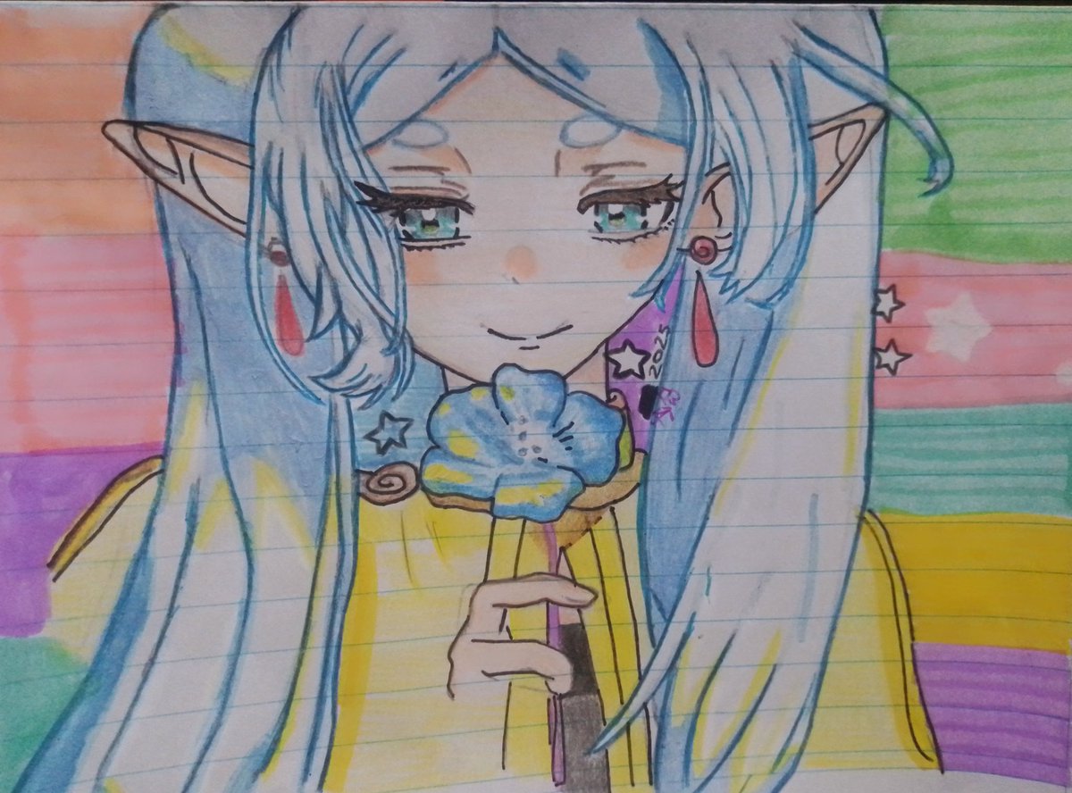 pompompurinbb's tweet image. Lo que me costó poder hacerle los ojos y las pestañas aaiadj, pero al final me quedaron bien :3 
#frieren