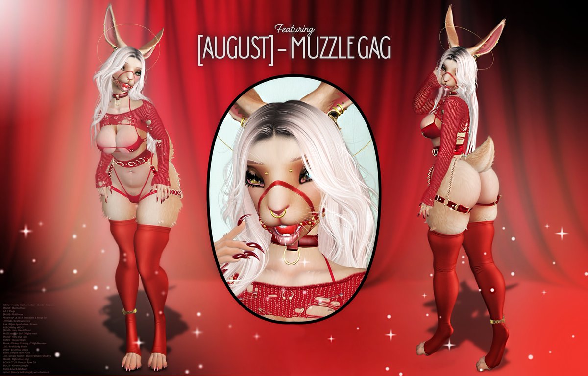 sista_sohl's tweet photo. ℒ𝑜𝑜𝓀𝒷𝑜𝑜𝓀
ғᴛ. ᴀᴜɢᴜsᴛ ᴍᴜᴢᴢʟᴇ ɢᴀɢ ᴀᴛ ʟᴇᴡᴅ sᴛᴀᴛɪᴏɴ @August_Furry
ʟᴍ
https://t.co/vcZcGXO6d4
ʜᴅ
https://t.co/ljSLfkW9cP
#Furry #AnthroAesthetic #CrimsonMood #Bunny #Muzzled #Muse #SLPhotography #VirtualVibes #SecondLife #SL #StyleCard #Lookbook #lewd https://t.co/zBUYS0abdE