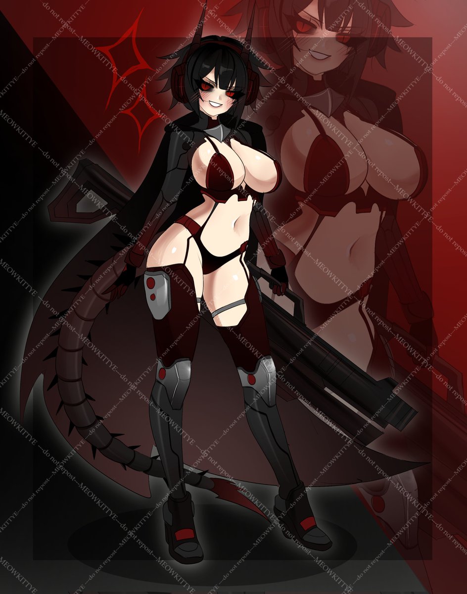 #Cyberpunkgirl #demongirl #cybernetic #cyberneticgirl #adoptable #adopt #vtuber