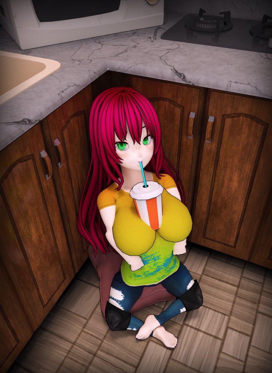 brbnk2k's tweet image. &quot;Want some?&quot;

This sure is a situation where Pauline&apos;s top-heavy build makes up for her limbs being underdeveloped into near-uselessness.

#disabled #OC #arthrogryposis #関節拘縮症