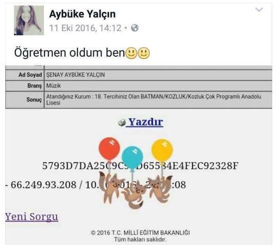 Seni, balonlarla gittiğin vatanın en ücra köşesinden tabutunla gönderen hainler gün yüzü görmesin Aybüke Öğretmenim...

Ruhun şad, Öğretmenler Günün kutlu olsun.