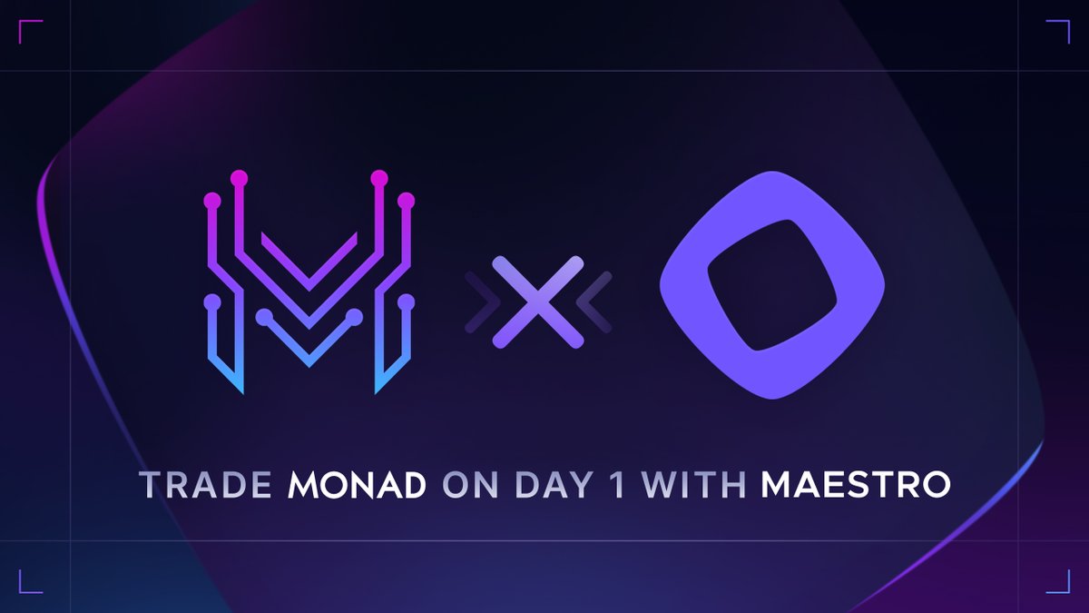 gmonad and gmaestro

Want to win a share of $1000 in MON?

To celebrate tomorrow’s launch of Monad Mainnet and our day 1 support, we will be giving away prizes!

Post a short video on why Maestro will be the best place to trade on Monad for a chance to win.

To Enter 👇
1️⃣ Follow