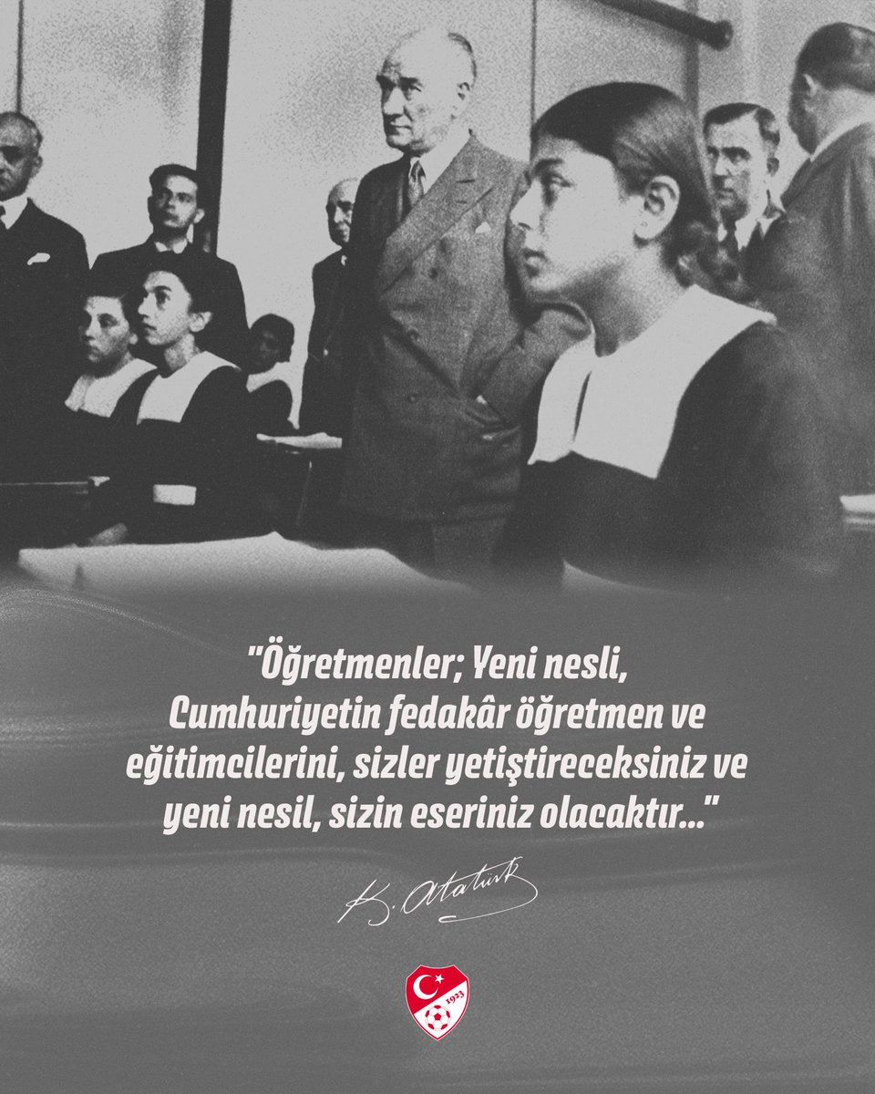 “Öğretmenler! Cumhuriyet sizden; fikri hür, vicdanı hür, irfanı hür nesiller ister.”

Tüm öğretmenlerimizin 24 Kasım Öğretmenler Günü’nü içtenlikle kutluyor; ülkemizin aydınlık geleceğini inşa eden Başöğretmen Mustafa Kemal Atatürk’ü ve ebediyete intikal eden tüm öğretmenlerimizi