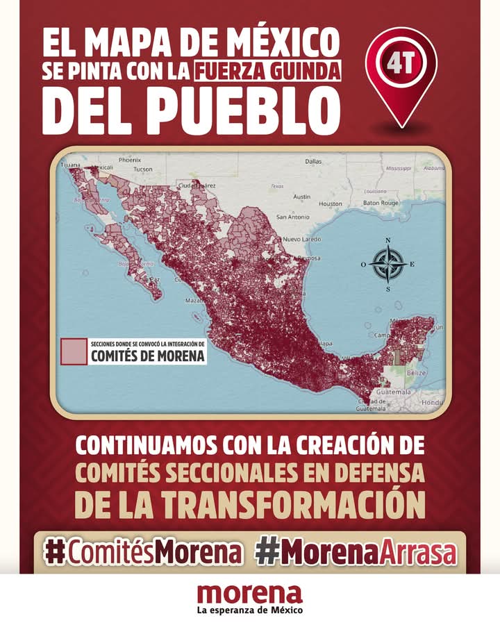 ¡Un domingo más en el que México se pinta de guinda!

En toda la República, nuestra militancia se reúne en asambleas para conformar los Comités Seccionales en Defensa de la Transformación.

#ComitésMorena 
#MorenaArrasa