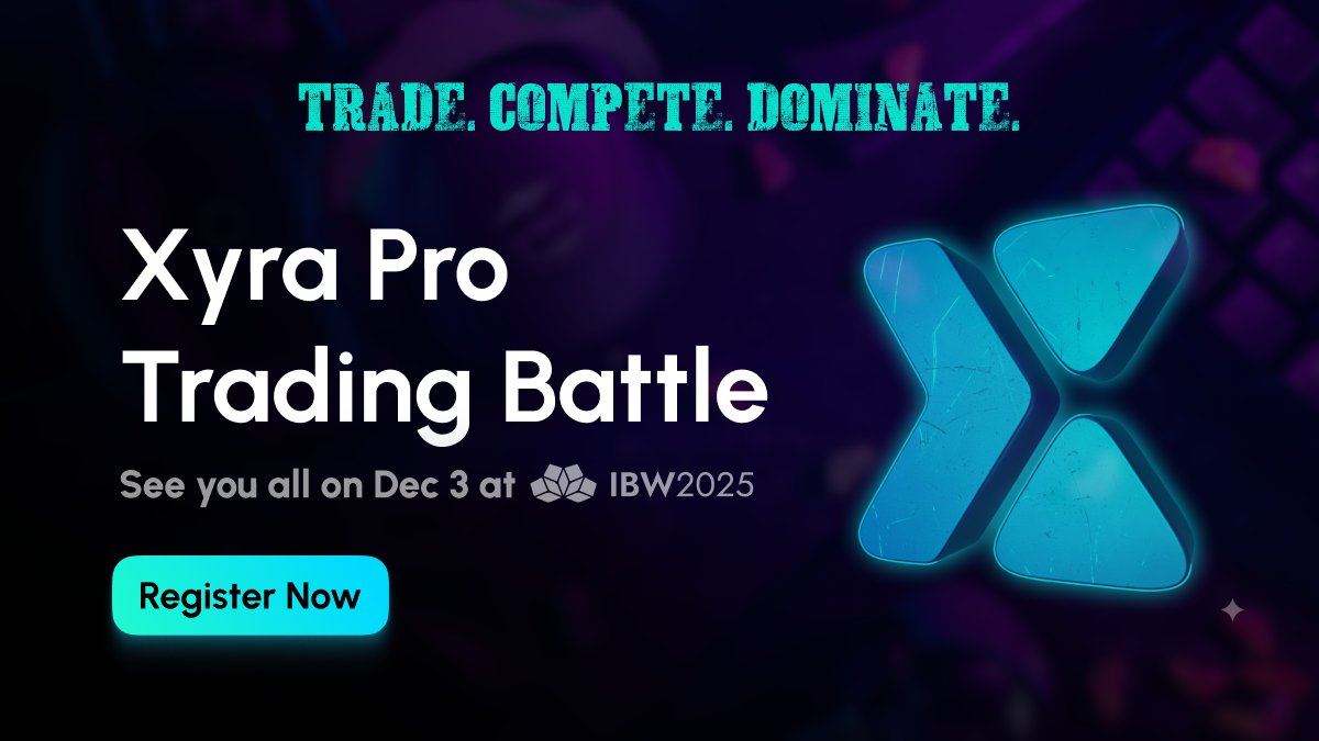 xyralabs_'s tweet image. Introducing: The Xyra Pro Trading Battle at @IBWofficial  2025

We’re bringing a full-blown trading showdown to Indian Blockchain Week - where every order counts and every second matters.

Bring your speed, strategy, precision, and execution.

👉 Register now and lock your spot:…
