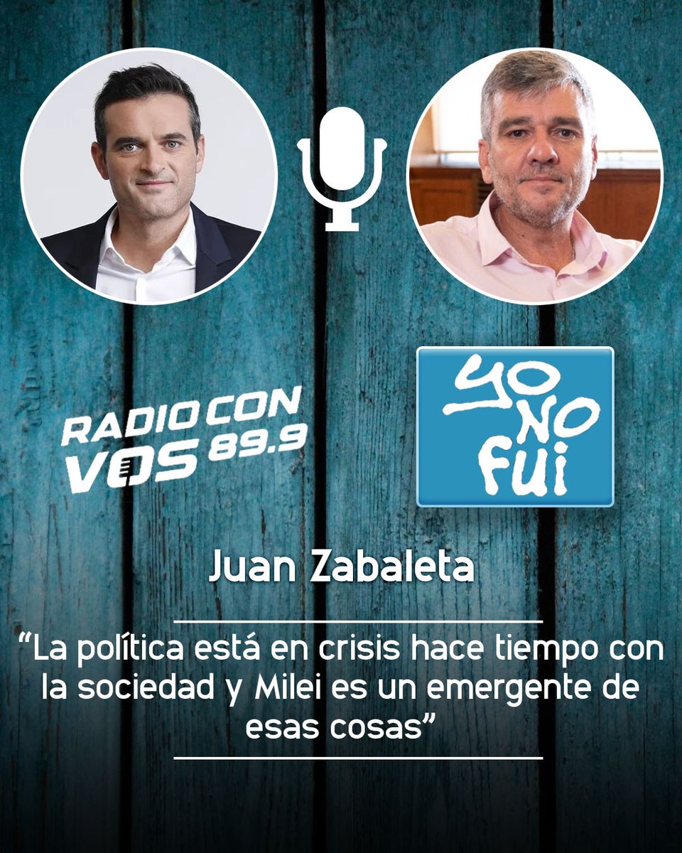 🎙️[NOTA] En <a href="/radioconvos899/">Radio Con Vos 89.9</a> hablamos con <a href="/JuanZabaletaOK/">Juan Zabaleta</a> exintendente de Hurlingham y exministro de Desarrollo Social: "La política está en crisis hace tiempo con la sociedad y Milei es un emergente de esas cosas".

[NOTA COMPLETA] radiocut.fm/audiocut/juanc…