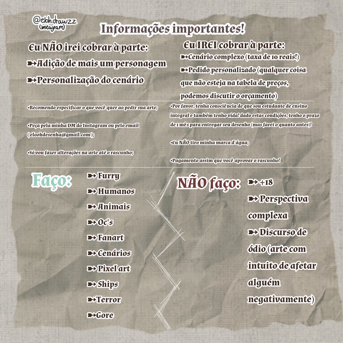 ElohDrawzz's tweet image. ➸COMMISSIONS OPEN/COMISSÕES ABERTAS!

If you&apos;re not from Brazil, I also take robux as payment! We can discuss values on DMs!

#digitalart #desenhodigital #artedigital #digitaldrawing #commissionsopen #comissõesabertas #fursona #furry #furryfandom #furrybrasil #furrybr #furryoc