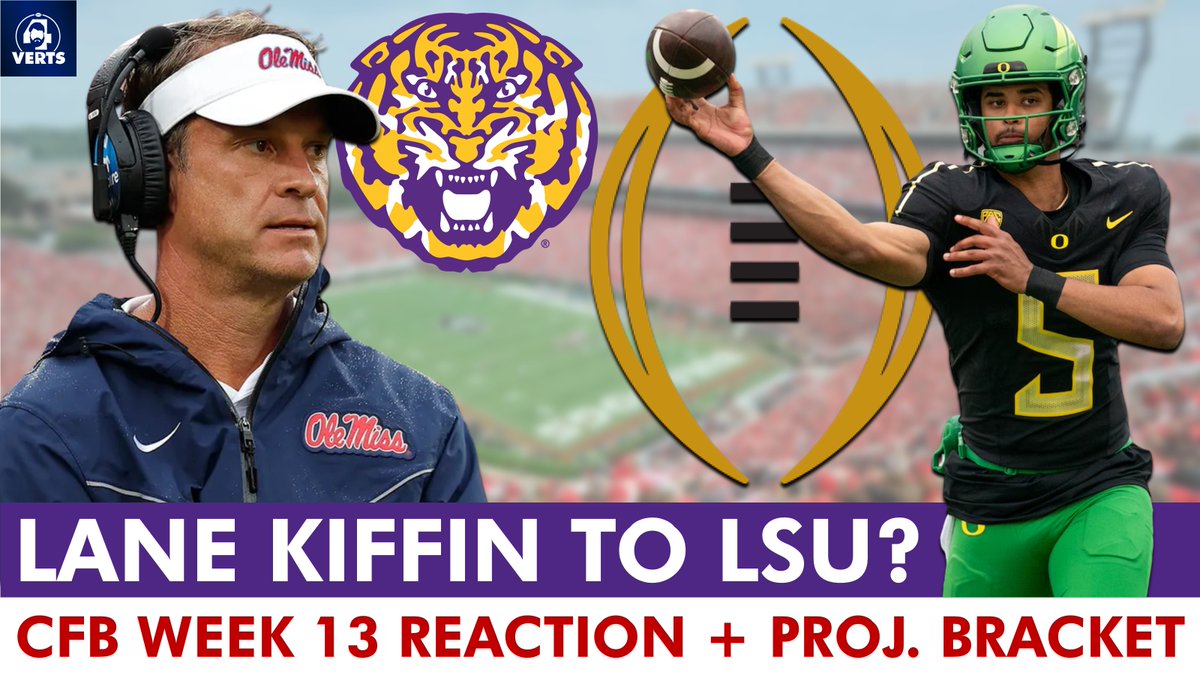 Today on 4 Verts...

- How real is Lane Kiffin to LSU?

- Week 13 Reaction

- Projected CFP Bracket &amp; Bubble Watch

WATCH: youtube.com/watch?v=E1eBAj…