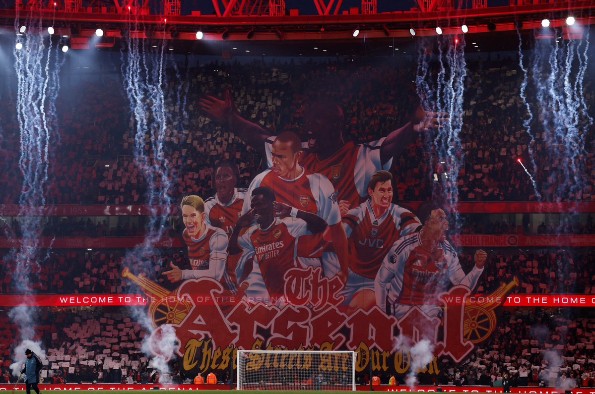 premierleague's tweet image. The stage is set for the north London derby...

Arsenal, Spurs, let&apos;s go! 👀🍿