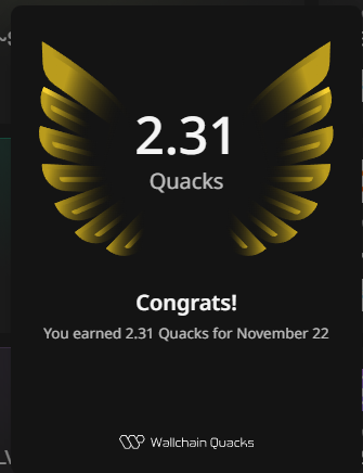 JaysonCrypto's tweet image. The weekend quacks on @wallchain is harder IMHO.
Still grateful for getting 2.31 quacks while touching grass &amp;amp; quacking about the latest successful test play of the @alignerz_ .

AlignerZ is the next gen token launchpad that works on @0xPolygon @arbitrum base &amp;amp; hyperliquid.  It…