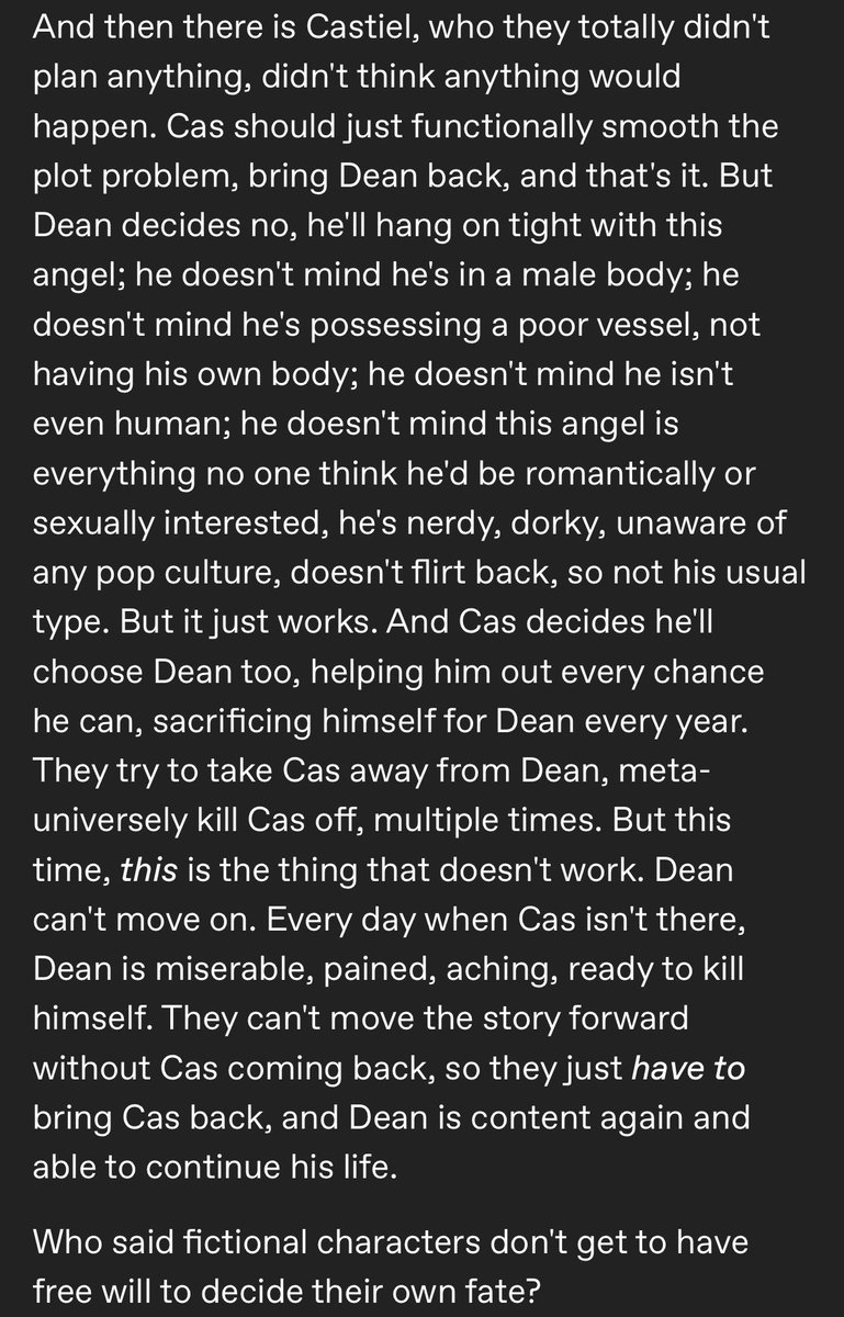 bamfsasstiel's tweet image. this is absurdly accurate, destiel really looked at the writers/fate/chuck, whatever you wanna call it, and just said ‘fuck you’ 😭