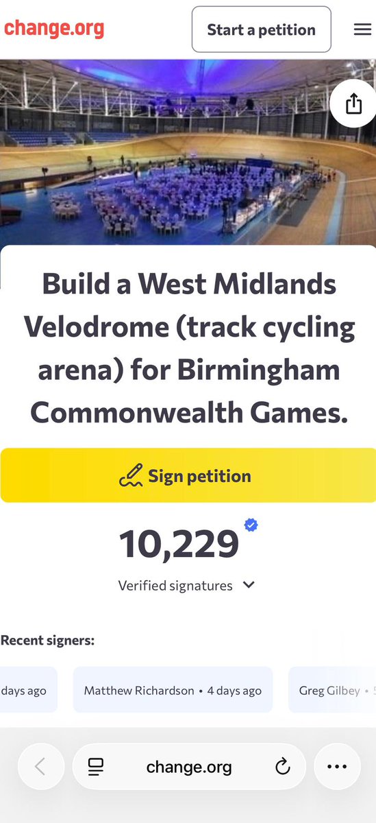 Matthew Richardson...

200m World Record Holder: 8.857 seconds
#WestMidlands #velodrome petition signee: 10226

Thank you for the support, Matthew!

#Birmingham #Cycling 

🤝🚴🏻‍♂️🏅